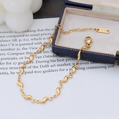 simple titanium steel 18K gold texture geometric design bracelet wholesale