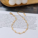 simple titanium steel 18K gold texture geometric design bracelet wholesalepicture9