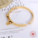 French Geometric round Card Lettering Love English Letter Design Niche Bracelet Titanium Ornament 18K Gold Plating Z111picture8