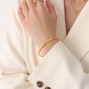 Marka French Hot Popular INS Simple Aperture Bracelet round Simple Bracelet Stainless Steel 18K Gold Bracelet Z119picture9