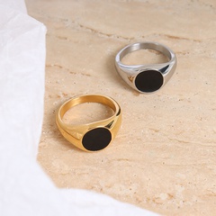 European and American new black drip design ring titanium steel ring