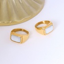 choker inlaid white sea shell design ring rose gold ring titanium steel ringpicture8