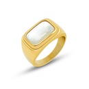 choker inlaid white sea shell design ring rose gold ring titanium steel ringpicture11