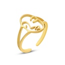 exaggerated personality simple hollow face design ring titanium steel 18k ringpicture9
