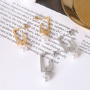 simple personality titanium steel plated 18k gold imitation pearl earrings female wholesalepicture8