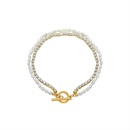 European and American double layered chain freshwater pearl titanium steel 18K braceletpicture9