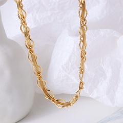 hiiphop simple lame d'or enroulement titane acier collier bracelet en gros