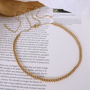 European and American titanium steel plated 18k gold design sense pull buckle necklace braceletpicture9