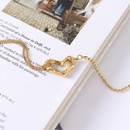 Korean temperament titanium steel 18k gold plated stitching chain heart braceletpicture5