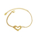 Korean temperament titanium steel 18k gold plated stitching chain heart braceletpicture8