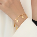 simple titanium steel plated 18k gold small leaf bracelet wholesalepicture8