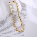 European and American stacking titanium steel plated 18k gold thick chain bracelet necklacepicture7