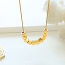simple jewelry titanium steel 18k gold plated threedimensional square necklacepicture7