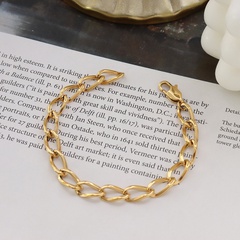 European and American simple titanium steel material plated 18k gold jewelry chain bracelet
