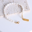 fashion temperament titanium steel 18k gold plated freshwater pearl bracelet wholesalepicture7