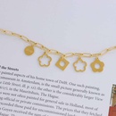 simple and fashionable temperament titanium steel plated 18k gold flower rhombus letter braceletpicture6