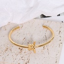 Stainless steel 18K gold plated exaggerated twisted screw type opening nonadjustable braceletpicture9