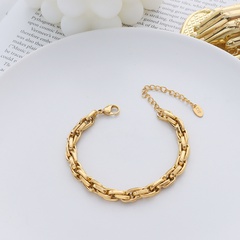 European and American simple personality titanium steel plated 18K chain bracelet