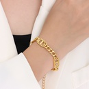 fashion atmosphere personality titanium steel plated 18k gold thick chain braceletpicture9