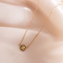 Retro Eight Pointed Star Zircon Acrylic Pendant Titanium Steel 18K Gold Necklace Braceletpicture9