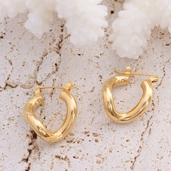 Einfache heterosexuelle unregelmäßige Ohrringe aus Titanstahl 18K Gold Großhandel