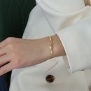 fashion smooth twist open bracelet personality design sense bracelet titanium steel 18K goldpicture9