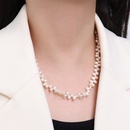 retro titanium steel plated 18k gold irregular freshwater pearl necklace clavicle chainpicture12