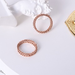 European and American simple chain ring rose gold ring titanium steel jewelry