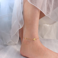 Korean paper airplane five-pointed star star anklet titanium steel 18k gold foot ornament