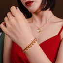 simple chain small steel ball titanium steel material 18k gold plated braceletpicture12