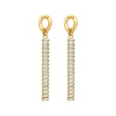 retro full diamond zircon long tassel titanium steel 18k gold earrings wholesalepicture13