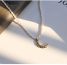 retro baroque freshwater pearl clavicle chain titanium steel crescent necklacepicture9