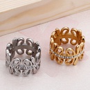 European and American titanium steel wholesale fashion hollow wide face sticky rhinestone ringpicture9