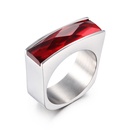 Nuevo anillo de cristal rectangular de acero de titanio popular europeo y americanopicture7