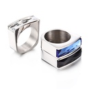 Nuevo anillo de cristal rectangular de acero de titanio popular europeo y americanopicture8