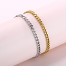 Fashion simple stainless steel Cuban chain anklet 18K gold female foot ornament wholesalepicture17