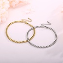 Fashion simple stainless steel Cuban chain anklet 18K gold female foot ornament wholesalepicture16