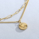 trend sun embossed round necklace fashion sweater chain stainless steel clavicle chainpicture12