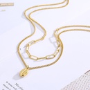 simple fashion multilayered necklace retro style stainless steel sweater chainpicture8