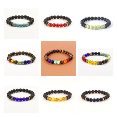 new volcanic stone natural stone tiger eye stone agate beads colorful bracelets