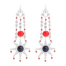 new retro bohemian style fivepointed star long earrings exaggerated inlaid rice bead earringspicture10