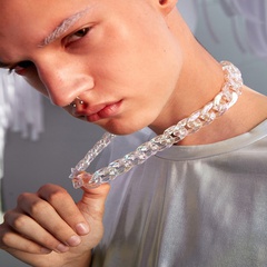 neue Halskette übertriebene europäische und amerikanische kubanische Kette bunte Acrylhalskette