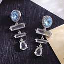 new retro exaggerated blue crystal diamond long earrings fashion design cold style earringspicture11