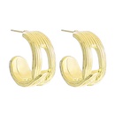 ins simple retro creative design short Cshaped earrings fashion exaggerated hollow short earringspicture8