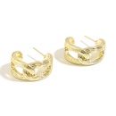 ins simple retro creative design short Cshaped earrings fashion exaggerated hollow short earringspicture9