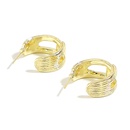 ins simple retro creative design short Cshaped earrings fashion exaggerated hollow short earringspicture11