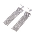 New Korean version of round bead chain tassel earrings long rhinestone simple earringspicture11