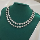 new personality stitching round beads rhinestone double necklace long tassel necklacepicture11