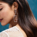 South Korea flashing rhinestone rectangular earrings trendy fashion temperament earringspicture8