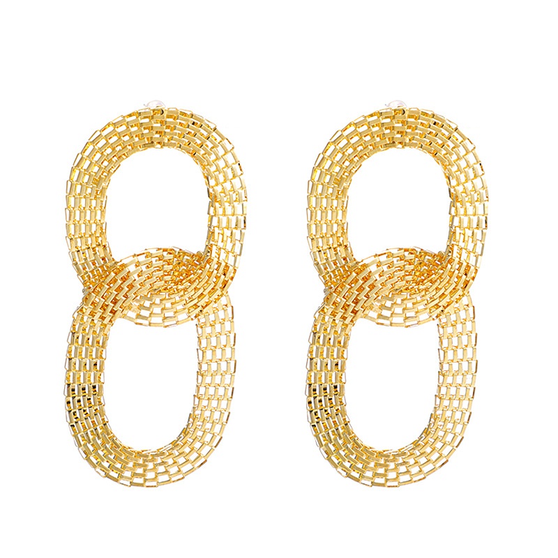 new simple trend earrings personality geometric texture clan style earrings metal jewelry